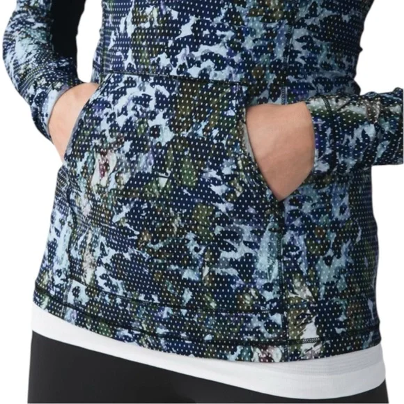 LULULEMON Runbeam Hoodie Floral Sport in Multicolors Size 2 or 4 — Older Style - Picture 4 of 12